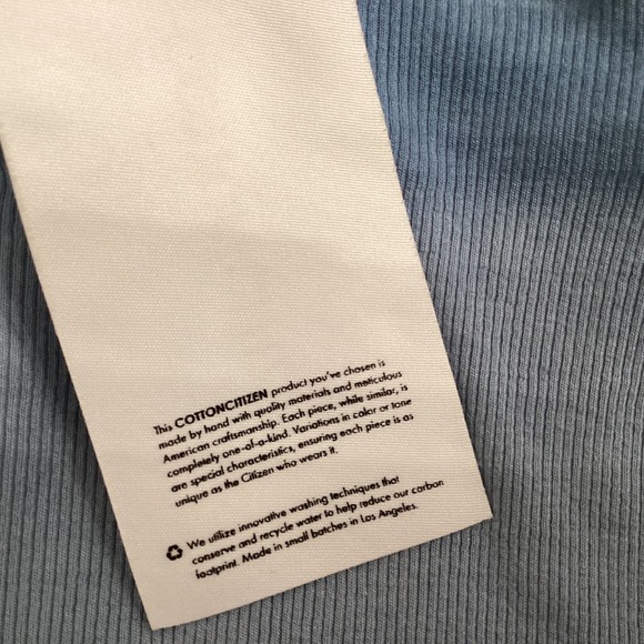 COTTONCITIZEN Melbourne Midi Skirt Blue Ombre Ribbed Slit XS Made in USA - Picture 9 of 9